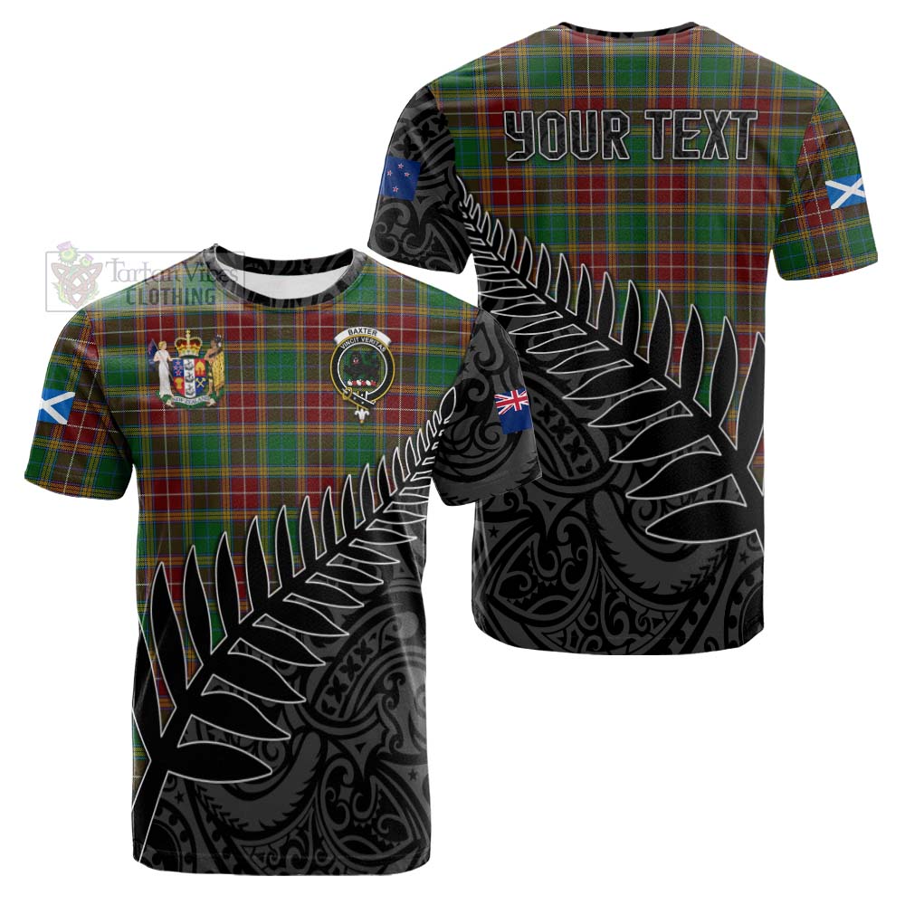 Baxter Crest Tartan Cotton T-shirt with New Zealand Silver Fern Half Style Kid's Shirt - Tartan Vibes Clothing