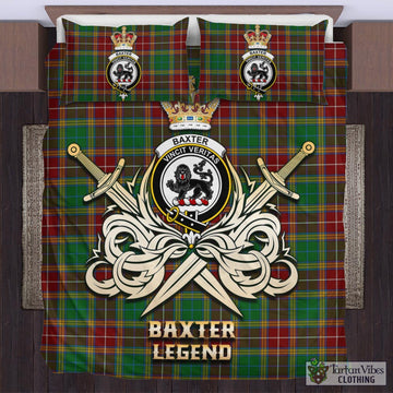 Baxter Tartan Bedding Set with Clan Crest and the Golden Sword of Courageous Legacy