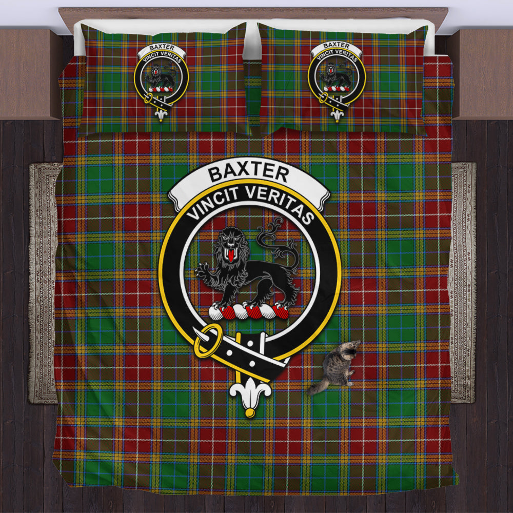 Baxter Tartan Bedding Set with Family Crest US Bedding Set - Tartan Vibes Clothing