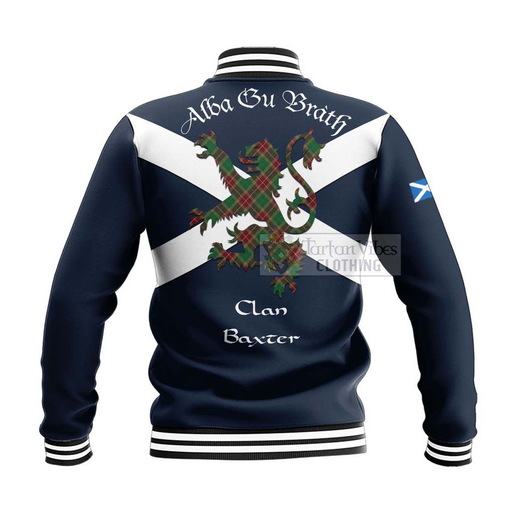 Tartan Vibes Clothing Baxter Tartan Lion Rampant Baseball Jacket – Proudly Display Your Heritage with Alba Gu Brath and Clan Name