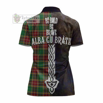 Baxter Tartan Family Crest Women's Polo Shirt Alba Gu Brath Be Brave Lion Ancient Style