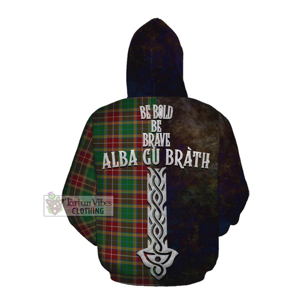 Tartan Vibes Clothing Baxter Tartan Family Crest Cotton Hoodie Alba Gu Brath Be Brave Lion Ancient Style