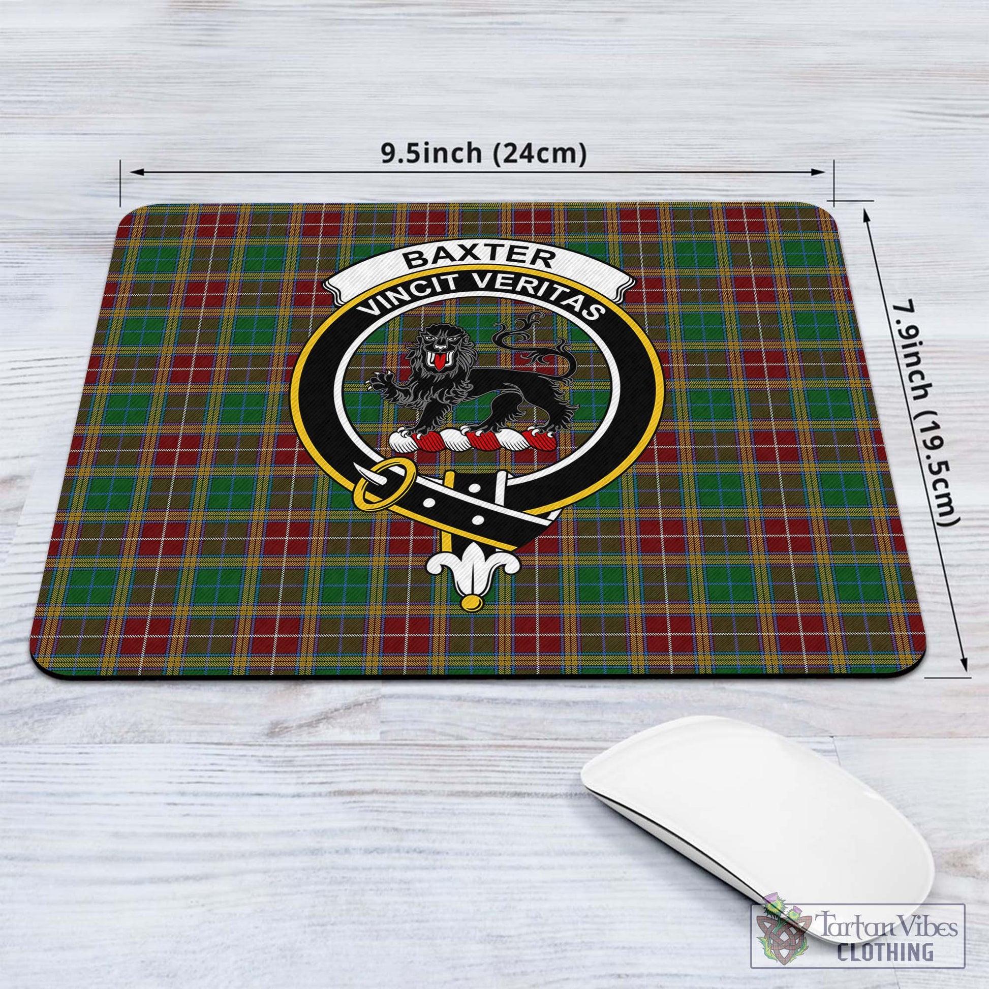 Tartan Vibes Clothing Baxter Tartan Mouse Pad with Family Crest