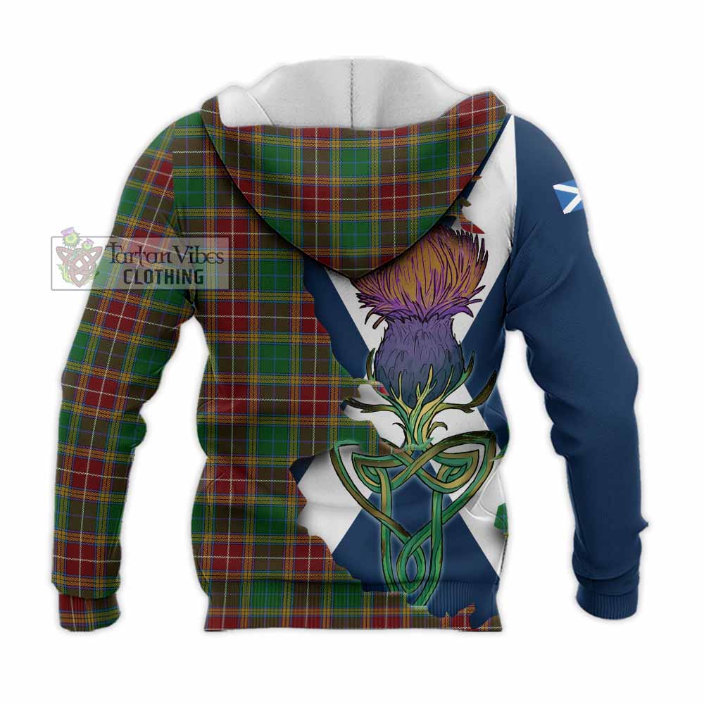 Tartan Vibes Clothing Baxter Tartan Family Crest Knitted Hoodie Scottish Thistle Celtic Inspired
