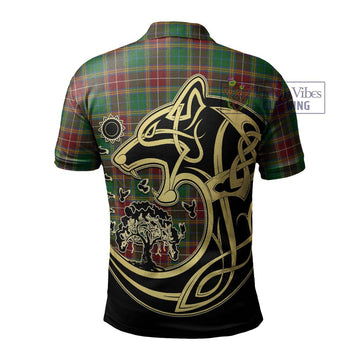 Baxter Tartan Polo Shirt with Family Crest Celtic Wolf Style