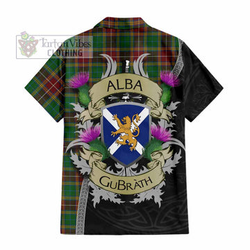 Tartan Vibes Clothing Baxter Tartan Family Crest Short Sleeve Button Shirt Lion Rampant Royal Thistle Shield Celtic Inspired