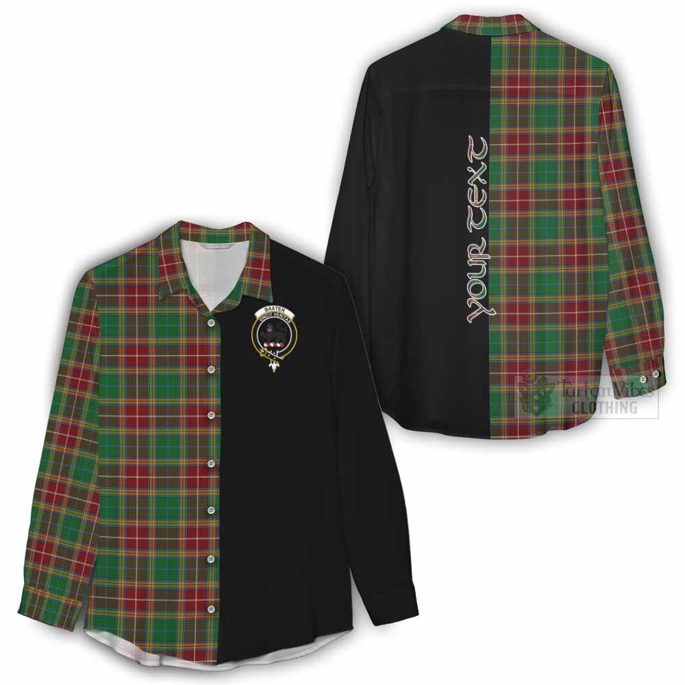 Tartan Vibes Clothing Baxter Tartan Women's Casual Shirt with Family Crest and Half Of Me Style