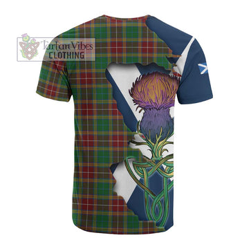 Baxter Tartan Family Crest Cotton T-shirt Scottish Thistle Celtic Inspired