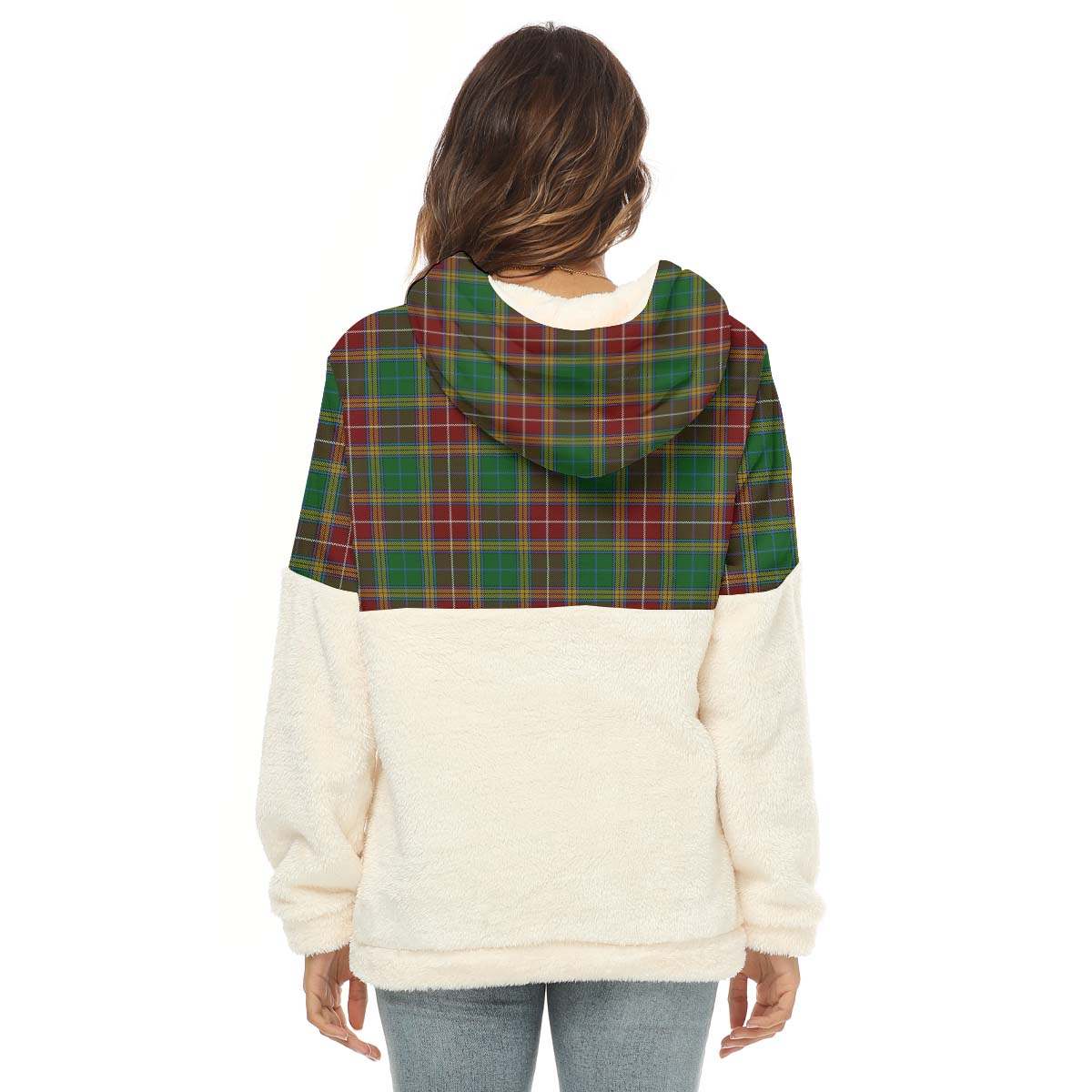 Baxter Tartan Women's Borg Fleece Hoodie With Half Zip - Tartan Vibes Clothing