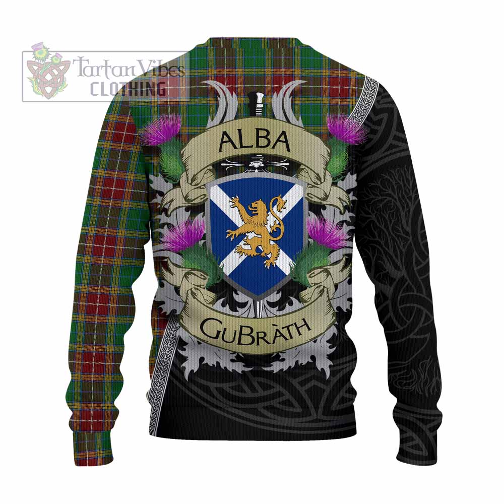 Tartan Vibes Clothing Baxter Tartan Family Crest Knitted Sweater Lion Rampant Royal Thistle Shield Celtic Inspired