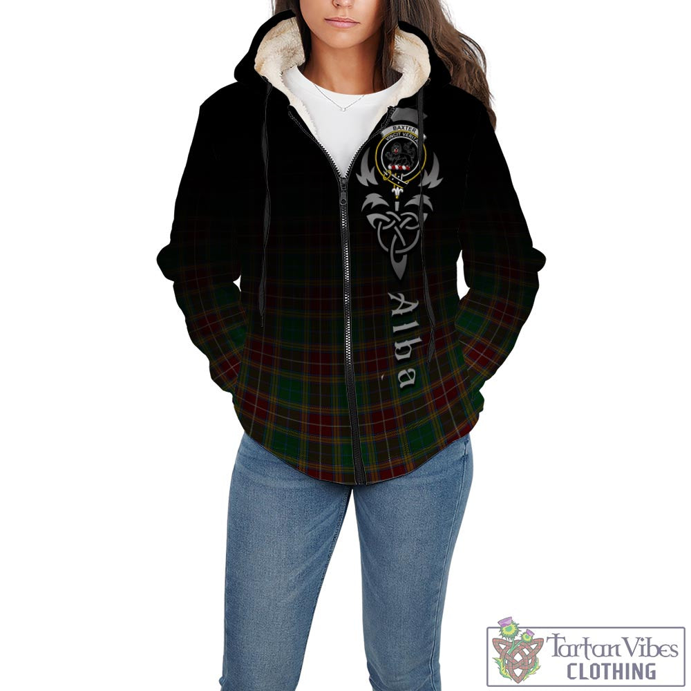 Tartan Vibes Clothing Baxter Tartan Sherpa Hoodie Featuring Alba Gu Brath Family Crest Celtic Inspired