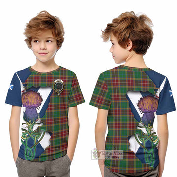 Tartan Vibes Clothing Baxter Tartan Family Crest Kid T-Shirt Scottish Thistle Celtic Inspired