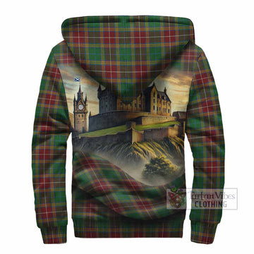 Baxter Tartan Family Crest Sherpa Hoodie with Scottish Ancient Castle Style