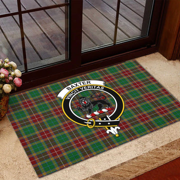 Baxter Tartan Rubber Doormat with Family Crest