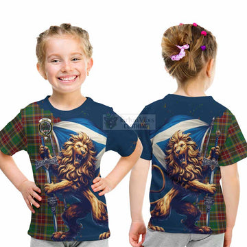 Tartan Vibes Clothing Baxter Tartan Family Crest Kid T-Shirt with Scottish Majestic Lion