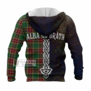 Baxter Tartan Family Crest Knitted Hoodie Alba Gu Brath Be Brave Lion Ancient Style