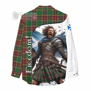 Tartan Vibes Clothing Baxter Crest Tartan Women's Casual Shirt Inspired by the Freedom of Scottish Warrior