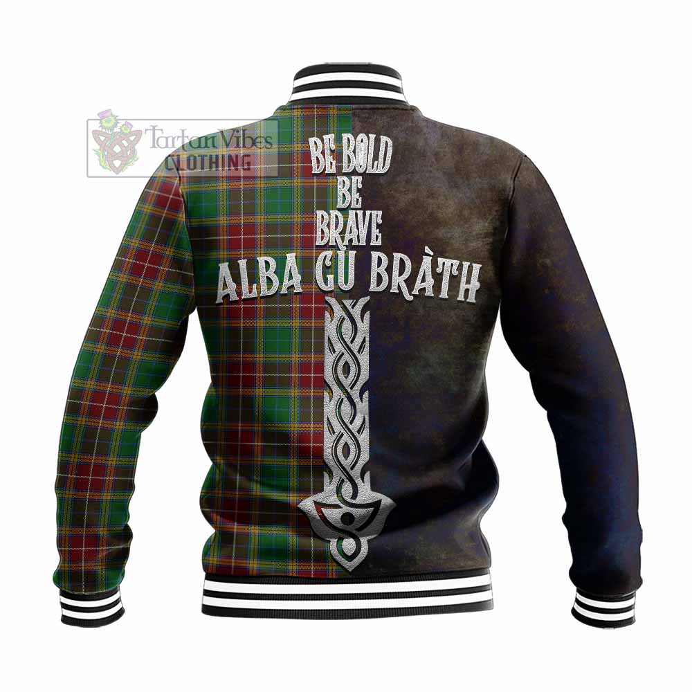 Tartan Vibes Clothing Baxter Tartan Family Crest Baseball Jacket Alba Gu Brath Be Brave Lion Ancient Style