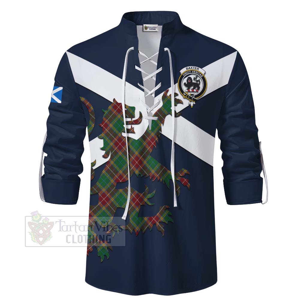 Tartan Vibes Clothing Baxter Tartan Lion Rampant Ghillie Kilt Shirt Proudly Display Your Heritage with Alba Gu Brath and Clan Name