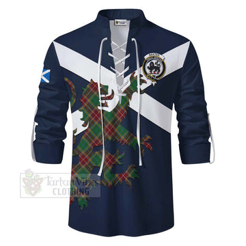 Tartan Vibes Clothing Baxter Tartan Lion Rampant Ghillie Kilt Shirt Proudly Display Your Heritage with Alba Gu Brath and Clan Name