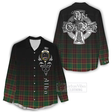 Tartan Vibes Clothing Baxter Tartan Women's Casual Shirt Featuring Alba Gu Brath Family Crest Celtic Inspired