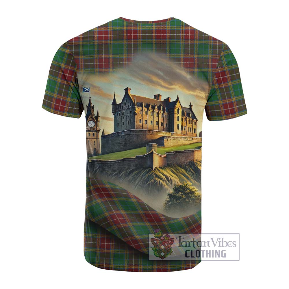 Tartan Vibes Clothing Baxter Tartan Family Crest Cotton T-shirt with Scottish Ancient Castle Style