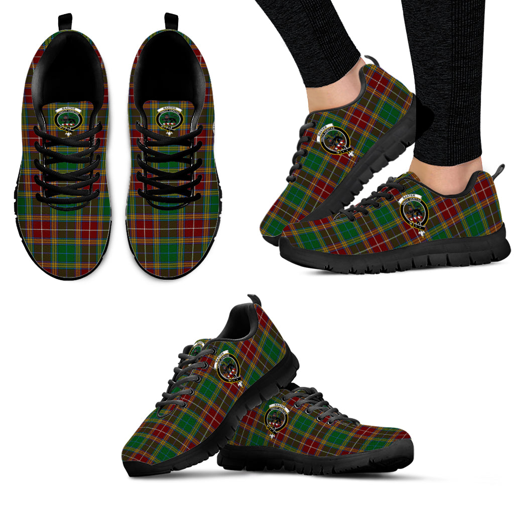 Baxter Tartan Sneakers with Family Crest - Tartanvibesclothing