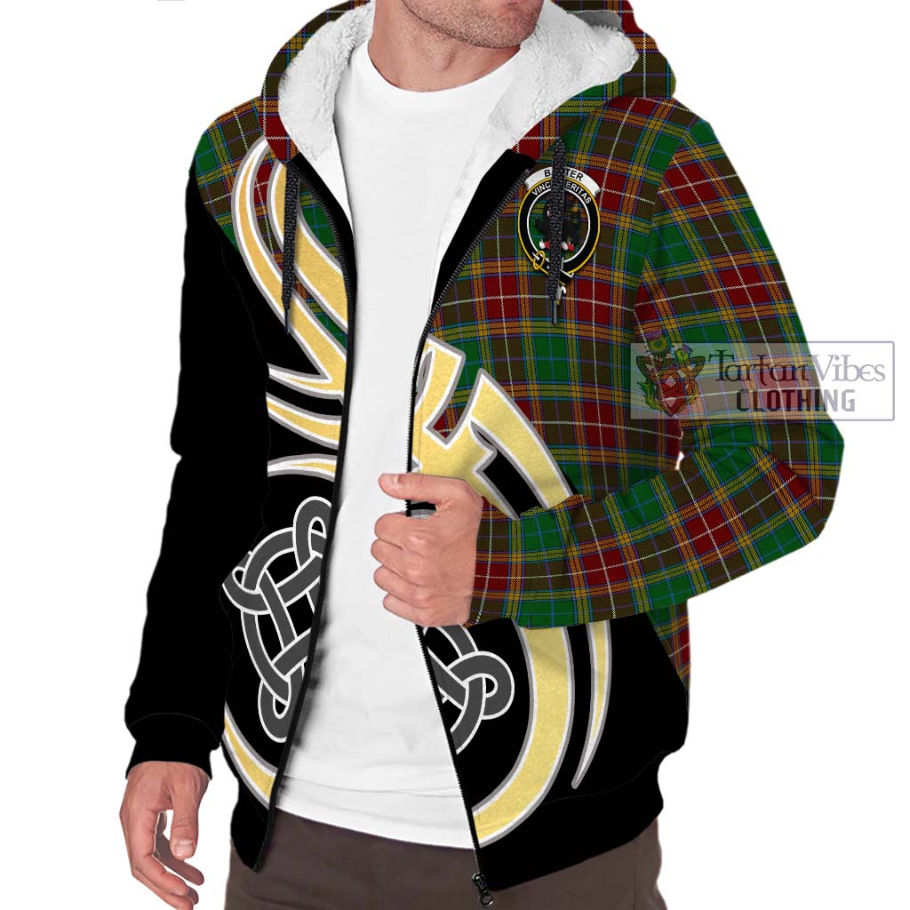 Baxter Tartan Sherpa Hoodie with Family Crest and Celtic Symbol Style - Tartan Vibes Clothing