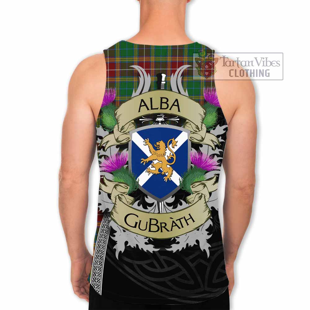 Tartan Vibes Clothing Baxter Tartan Family Crest Men's Tank Top Lion Rampant Royal Thistle Shield Celtic Inspired
