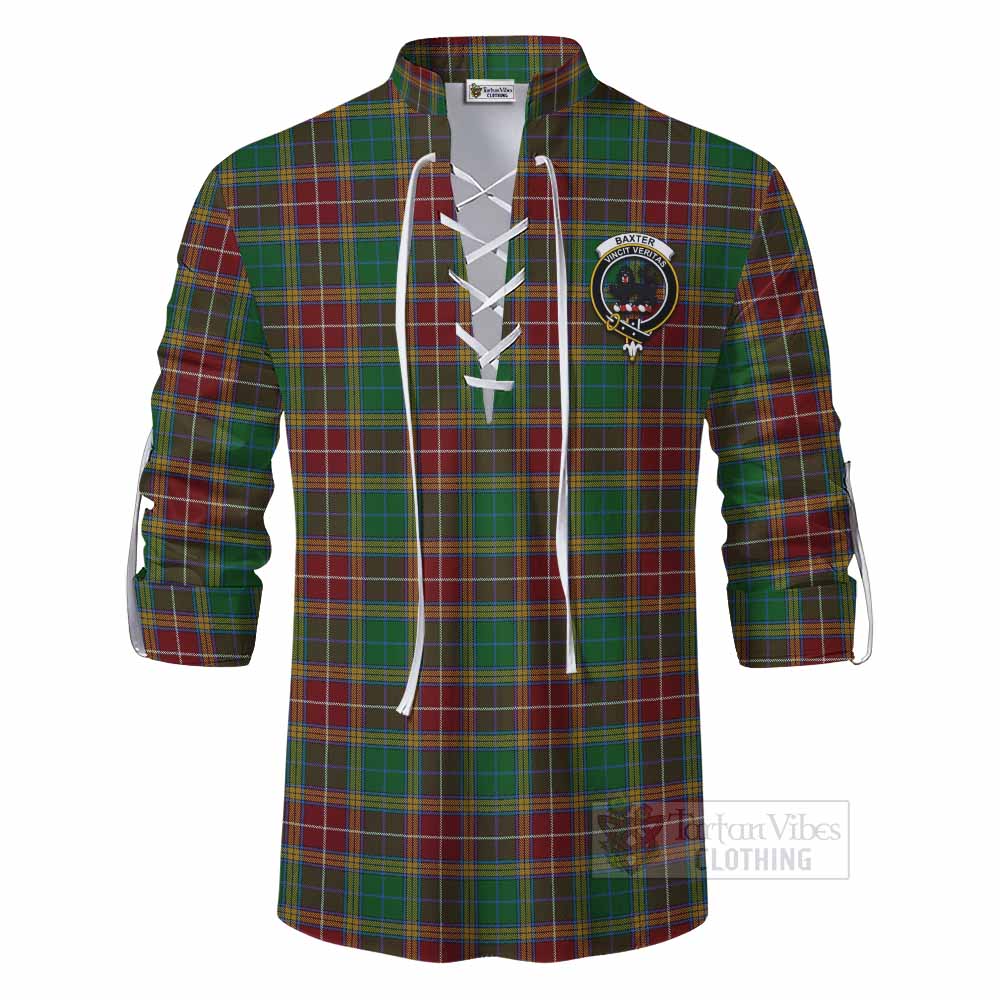 Tartan Vibes Clothing Baxter Tartan Ghillie Kilt Shirt with Family Crest DNA In Me Style