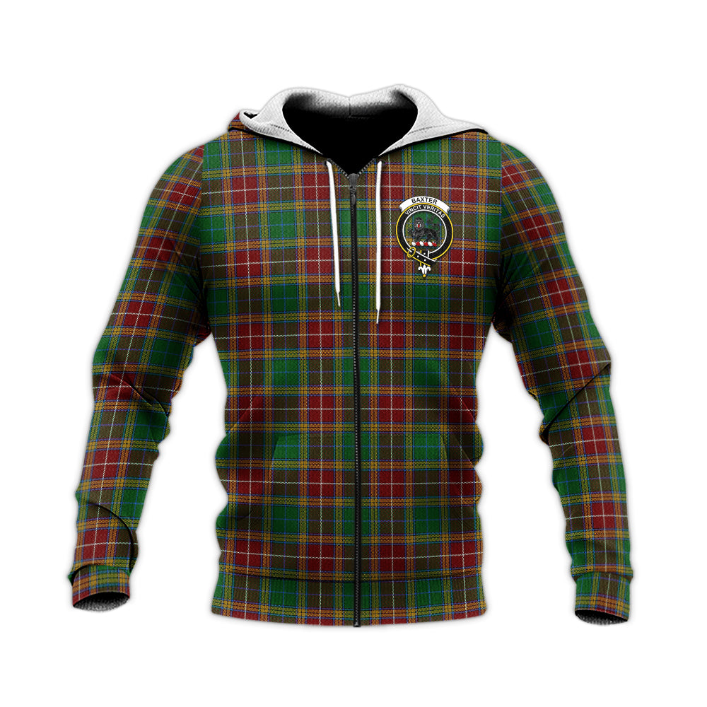 Baxter Tartan Knitted Hoodie with Family Crest Unisex Knitted Zip Hoodie - Tartanvibesclothing