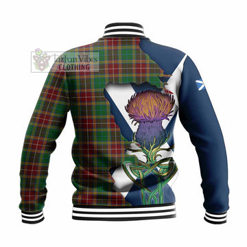 Baxter Tartan Family Crest Baseball Jacket Scottish Thistle Celtic Inspired