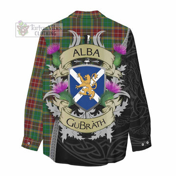 Tartan Vibes Clothing Baxter Tartan Family Crest Women's Casual Shirt Lion Rampant Royal Thistle Shield Celtic Inspired