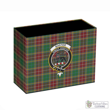 Baxter Tartan Pen Holder with Family Crest