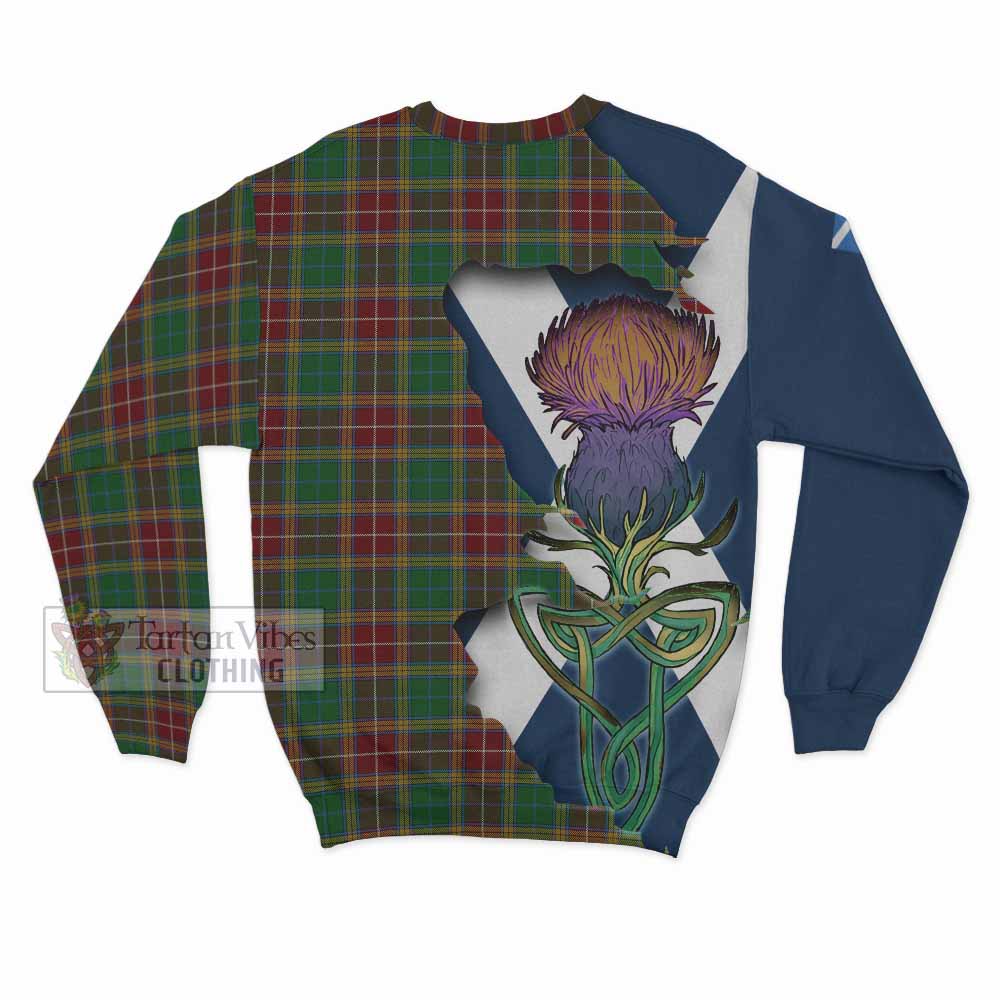 Tartan Vibes Clothing Baxter Tartan Family Crest Sweatshirt Scottish Thistle Celtic Inspired