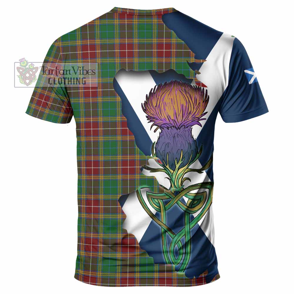 Tartan Vibes Clothing Baxter Tartan Family Crest T-Shirt Scottish Thistle Celtic Inspired
