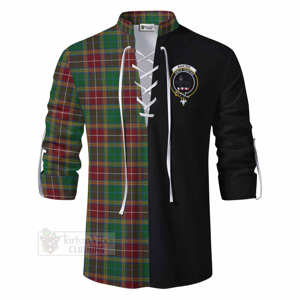 Tartan Vibes Clothing Baxter Tartan Ghillie Kilt Shirt with Family Crest and Half Of Me Style