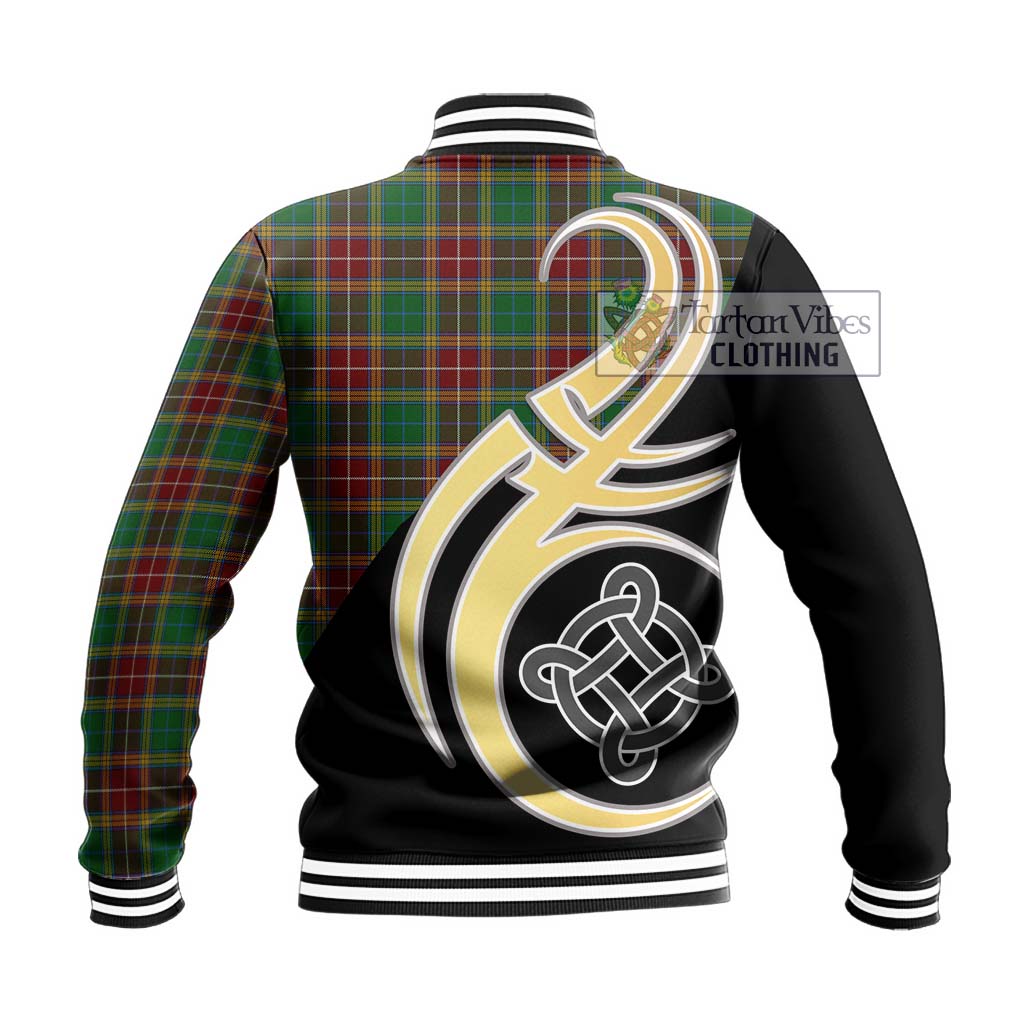 Baxter Tartan Baseball Jacket with Family Crest and Celtic Symbol Style - Tartan Vibes Clothing