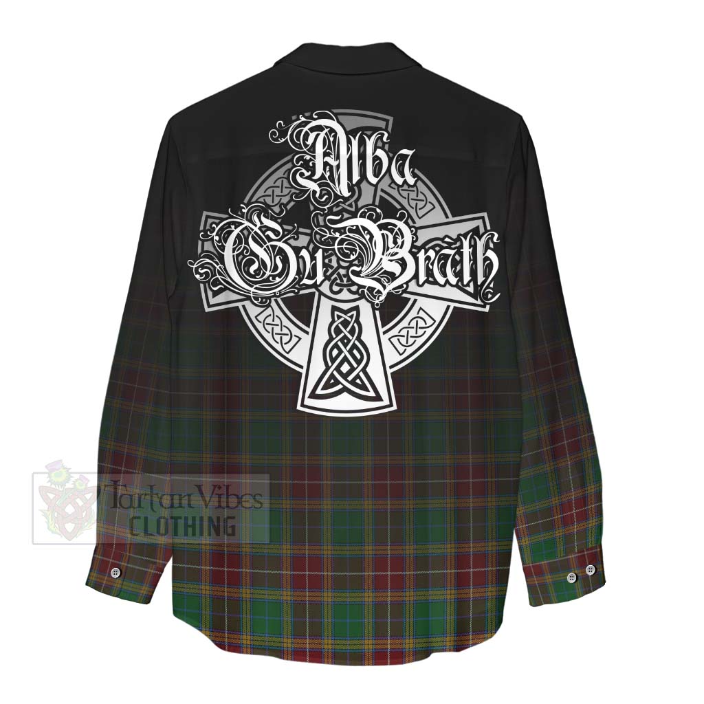 Tartan Vibes Clothing Baxter Tartan Women's Casual Shirt Featuring Alba Gu Brath Family Crest Celtic Inspired