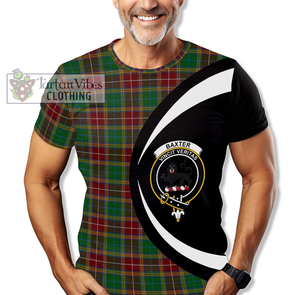 Tartan Vibes Clothing Baxter Tartan T-Shirt with Family Crest Circle Style