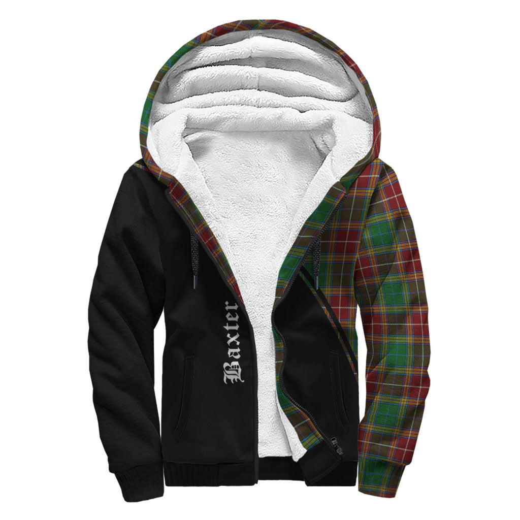 Baxter Tartan Sherpa Hoodie with Family Crest Curve Style - Tartanvibesclothing