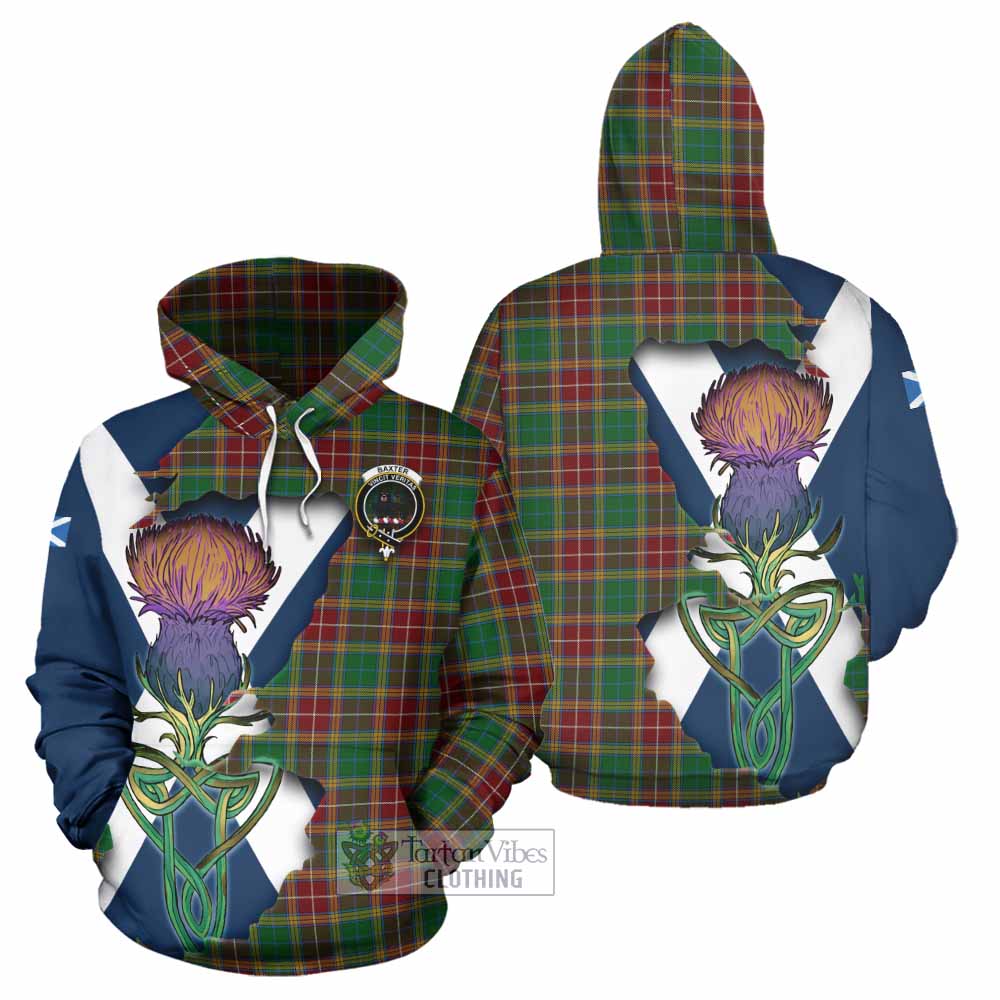Tartan Vibes Clothing Baxter Tartan Family Crest Hoodie Scottish Thistle Celtic Inspired