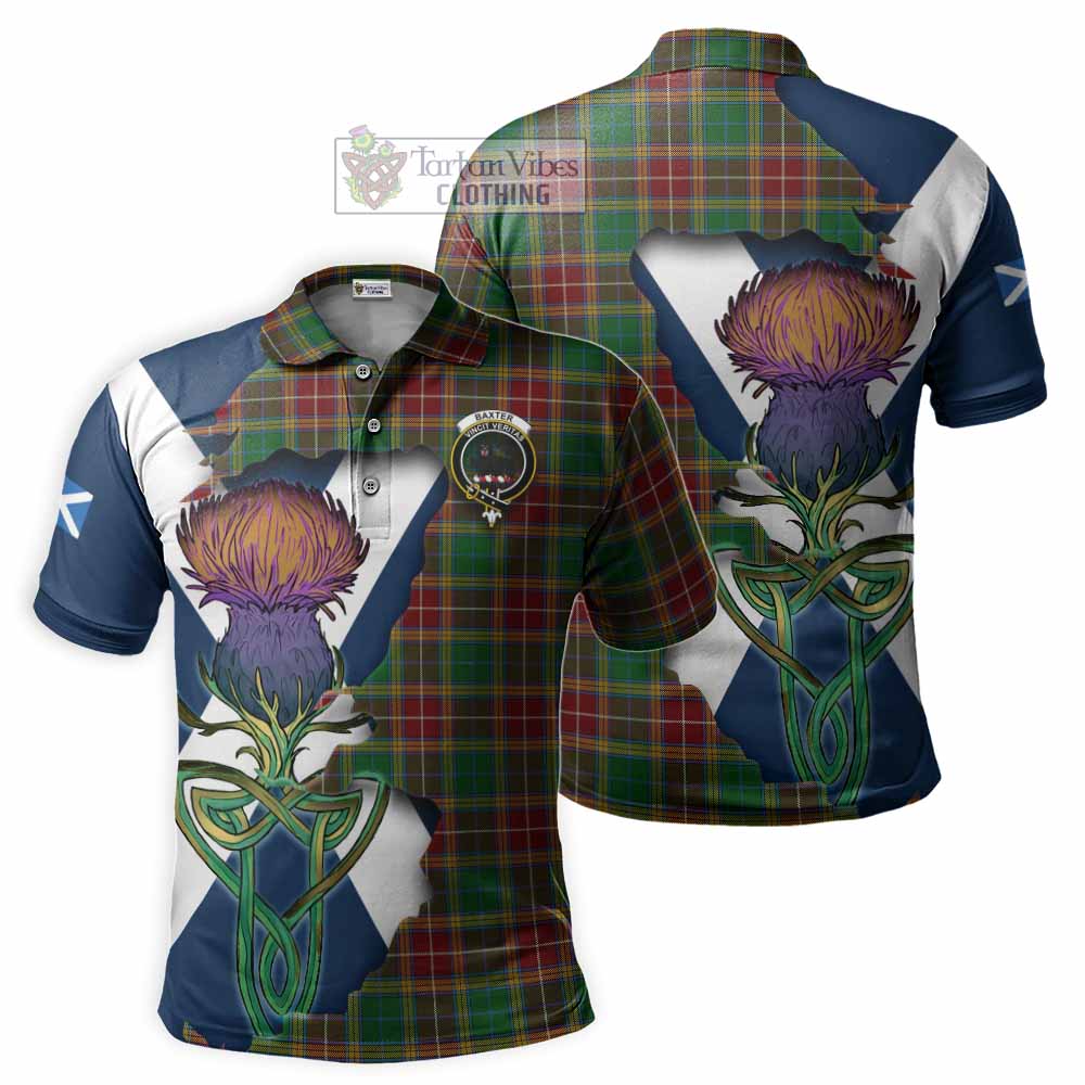 Tartan Vibes Clothing Baxter Tartan Family Crest Polo Shirt Scottish Thistle Celtic Inspired