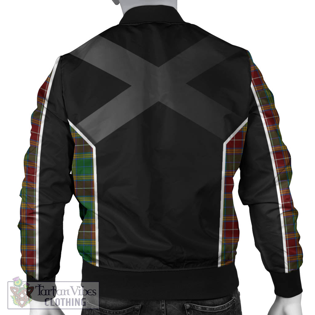 Tartan Vibes Clothing Baxter Tartan Bomber Jacket with Family Crest and Scottish Thistle Vibes Sport Style