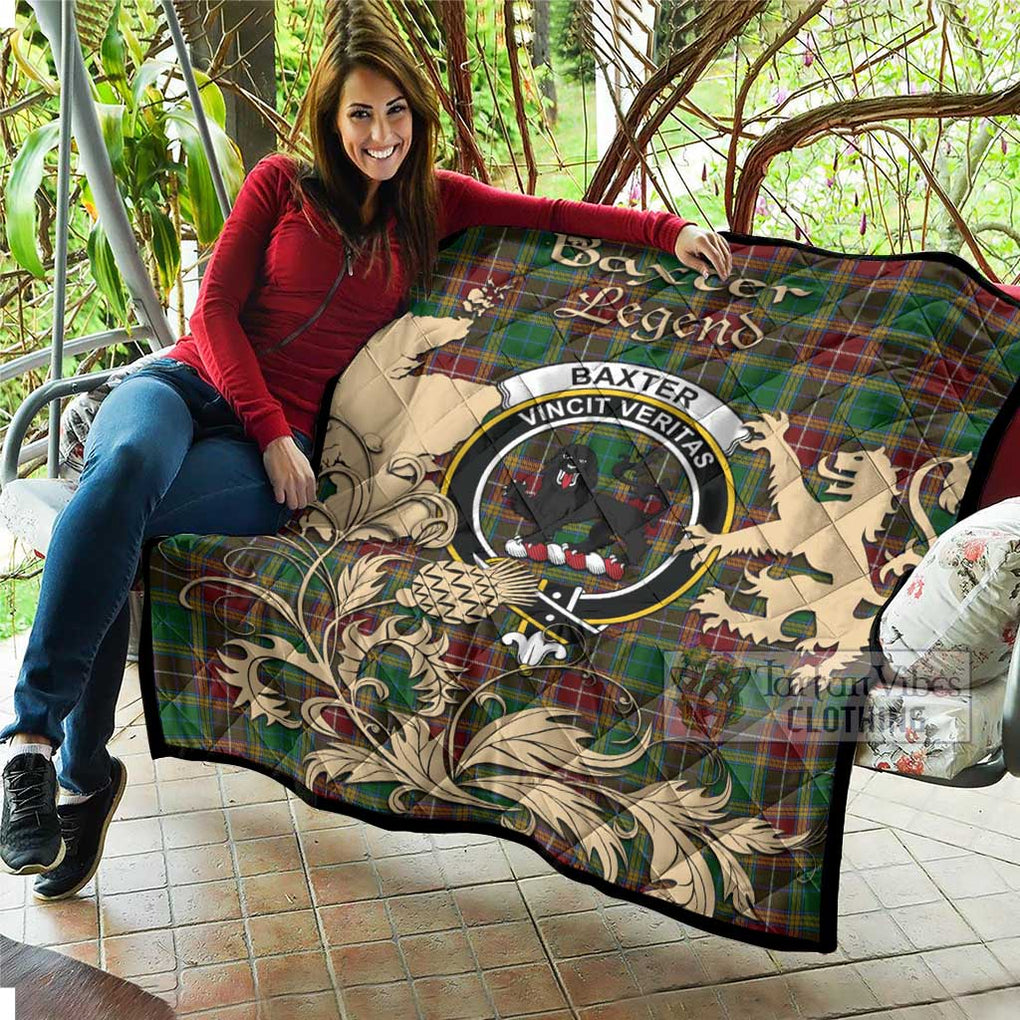 Tartan Vibes Clothing Baxter Tartan Quilt with Family Crest and Scottish Symbol Style