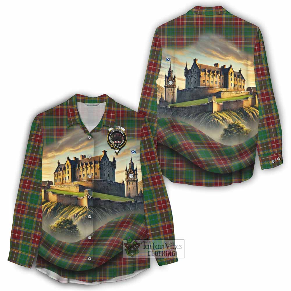 Tartan Vibes Clothing Baxter Tartan Family Crest Women's Casual Shirt with Scottish Ancient Castle Style