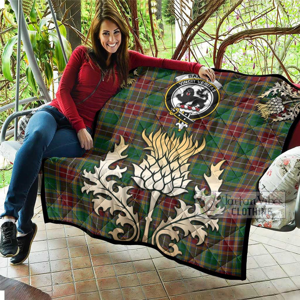 Tartan Vibes Clothing Baxter Tartan Quilt with Family Crest and Golden Thistle Style