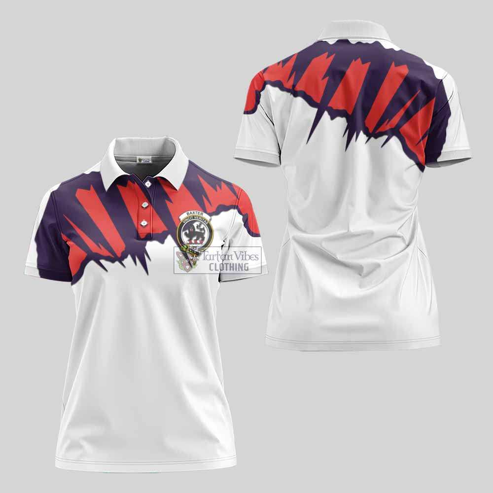 Tartan Vibes Clothing Baxter Clan Crest Women's Polo Shirt with Retro Sport Style