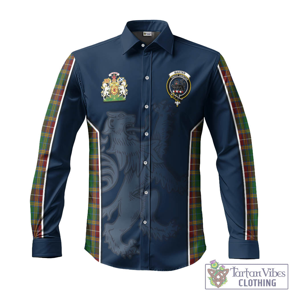 Tartan Vibes Clothing Baxter Tartan Long Sleeve Button Up Shirt with Family Crest and Lion Rampant Vibes Sport Style