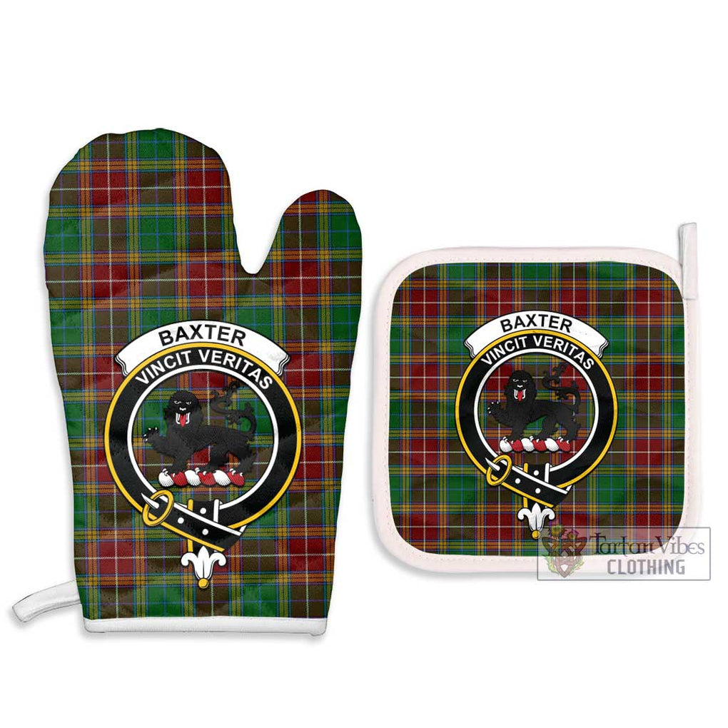 Baxter Tartan Combo Oven Mitt & Pot-Holder with Family Crest Combo 1 Oven Mitt & 2 Pot-Holder White - Tartan Vibes Clothing